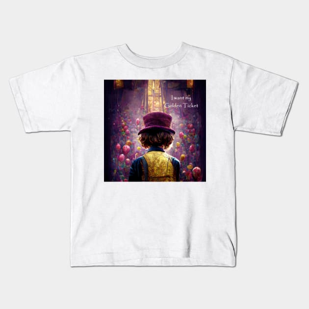 Willy Wonka and his Chocolate Factory Kids T-Shirt by Liana Campbell